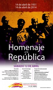 Cartel Homenaje a la República. 12 de abril de 2014